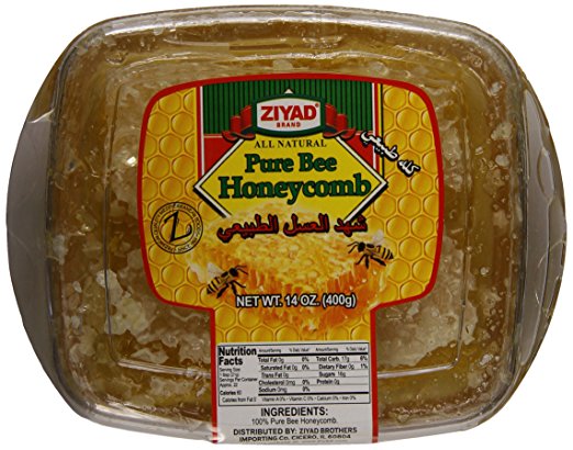 Ziyad Raw All-Natural Honeycomb, 100% Pure Unfiltered Honey Comb, 100%  All-Natural, No Additives, No Preservatives, From the Turkish Mountains, 13  oz